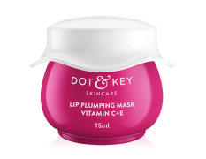 Dot & Key Lip Plumping Mask With Vitamin C + E For Naturally Glowing Lips, Fades Lip Pigmentation, Smoothes Flaky & Dry Lips, Lip Mask For Soft, Smooth & Plump Lips (Wild Berries & Pomegranate) 15ml