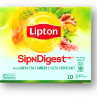 Lipton SipNDigest With Green Tea | Ginger, Tulsi, Rock Salt | 10 Spiced Green Tea Bags Unique