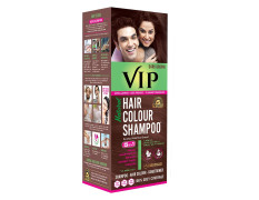 VIP HAIR COLOUR SHAMPOO (180 ml (Pack of 1), Dark Brown)