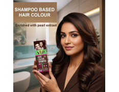 VIP HAIR COLOUR SHAMPOO (180 ml (Pack of 1), Dark Brown)