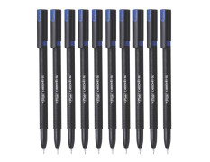 FLAIR Carbonix Gel Pen Box Pack | 0.5 mm Tip Size | Low-Viscosity Ink For Smudge Free Writing | Comfortable Grip For Smooth Writing Experience | Blue Ink, Set Of 10 Gel Pens x Pack Of 2