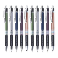 Hauser Cyclone Retractable Ball Pen Box | Low Viscosity Ink With Acu-Flow Writing System & German Technology | Durable Built With Pockatable Metal Clip | Set Of 10 Ball Pens