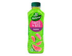 B Natural Fruits N Bits Guava, Infused with Real Chia Seeds, 300ml, 100% Indian Fruit, 0% Concentrate, Goodness of Fiber, No Added Preservatives