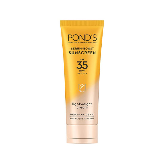 POND'S Serum boost sunscreen prevent and fade dark patches with the power of SPF 35 and NIACINAMIDE-C Serum 50g