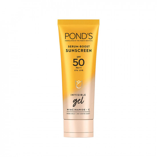 POND'S Serum boost sunscreen prevent and fade dark patches with the power of SPF 50 and NIACINAMIDE-C Serum 50g