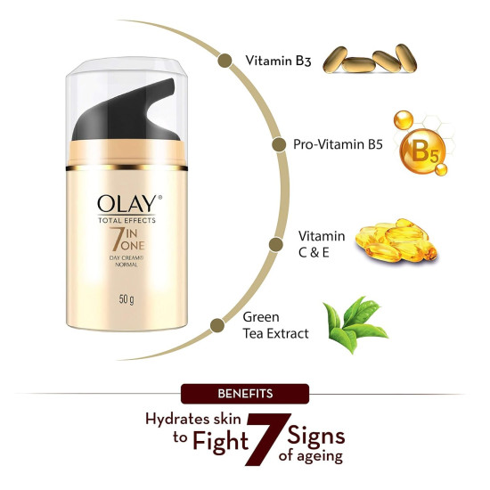 Olay Total Effects Anti Ageing Skin Cream (Moisturizer)| Fights 7 Signs of Ageing | With Niacinamide and Green Tea Extracts | Normal, Oily, Dry, Combination Skin | 50g (Day spf 50/normal) Olay Total Effects Anti Ageing Skin Cream (Moisturizer)| Fights 7 Signs of Ageing | With Niacinamide and Green Tea Extracts | Normal, Oily, Dry, Combination Skin | 50g (Day spf 50/normal)