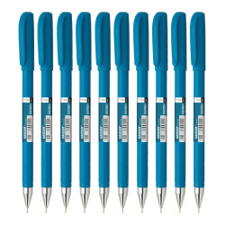 Hauser Aerox 0.6mm Ball Pen Wallet | Shiny Finish & Lightweight Body | Low-Viscosity Ink For Smudge Free Writing | Refillable | Blue Ink, of 10 Pens