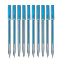 FLAIR Yolo 0.6mm Ball Pen Box Pack | Light Weight Sleek Body With Smooth Performance | Low-Viscosity Ink For Smudge Free, Fine & Smooth Writing | Blue Ink, Pack of 10 Pens