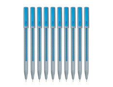 FLAIR Yolo 0.6mm Ball Pen Box Pack | Light Weight Sleek Body With Smooth Performance | Low-Viscosity Ink For Smudge Free, Fine & Smooth Writing | Blue Ink, Pack of 10 Pens