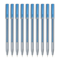FLAIR Yolo 0.6mm Ball Pen Wallet Pack | Light Weight Sleek Body With Smooth Performance | Low-Viscosity Ink For Smudge Free, Fine & Smooth Writing | Blue Ink, Pack of 10 Pens