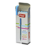 FLAIR Yolo 0.6mm Ball Pen Wallet Pack | Light Weight Sleek Body With Smooth Performance | Low-Viscosity Ink For Smudge Free, Fine & Smooth Writing | Blue Ink, Pack of 10 Pens