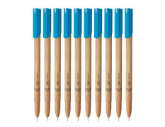 FLAIR Woody 0.7mm Ball Pen Blister Pack | Attractive Woody Design | Smooth Ink Flow System With Low-Viscosity Ink | Smudge Free Writing | Blue Ink, Pack of 20 Pens