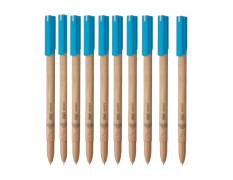 Flair Woody 0.7 mm Ball Pen | Attractive Woody Design | Smooth Ink Flow System With Low-Viscosity Ink | Smudge Free Writing | Blue Ink, Pack of 30 Pens