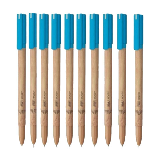 Flair Woody 0.7 mm Ball Pen | Attractive Woody Design | Smooth Ink Flow System With Low-Viscosity Ink | Smudge Free Writing | Blue Ink, Pack of 30 Pens