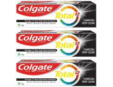 Colgate Total 12 Whole Mouth Health Charcoal Deep Clean Toothpaste - Pack of 3