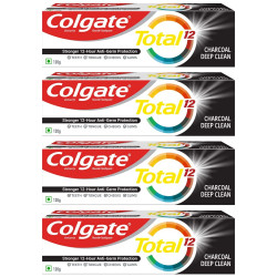 Colgate Total 12 Whole Mouth Health 120g Charcoal Deep Clean Toothpaste (480g, Pack of 4, 120g each)