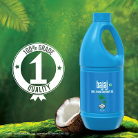 Bajaj 100% Pure Coconut Oil 900ml | Made with Premium Grade 1 Quality Coconuts Bajaj 100% Pure Coconut Oil 900ml | Made with Premium Grade 1 Quality Coconuts