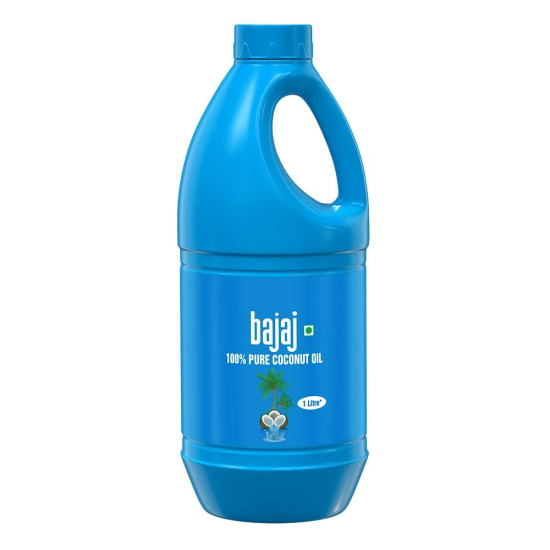 Bajaj 100% Pure Coconut Oil 900ml | Made with Premium Grade 1 Quality Coconuts Bajaj 100% Pure Coconut Oil 900ml | Made with Premium Grade 1 Quality Coconuts
