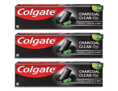 Colgate Total Charcoal Clean Toothpaste - Bamboo Charcoal & Mint (Pack of 3, 120g each)