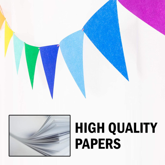 Party Propz Colourful Bunting Flags For Decoration - Set of 1 Pc (2.1 meters) Rainbow Buntings For Decoration | Triangle Banner For Decoration | Paper Flags Decoration | Hanging Decoration Items