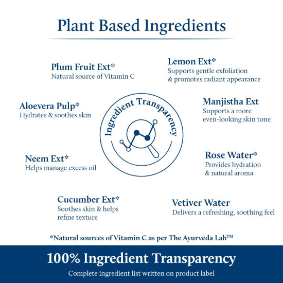 Blue Nectar Pore Minimizing Plum Face Serum for Acne Prone Skin | Oil Free Anti Acne Serum for Oily Skin | Infused with Plant Based Vitamin C (8 Herbs, 30ml)