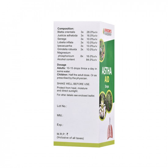 Dr. Bakshi's BAKSON'S HOMOEOPATHY Astha Aid Drops (100 ml)