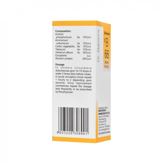 Dr. Bakshi's BAKSON'S HOMOEOPATHY # B 66 Shock Drops (30 ml)