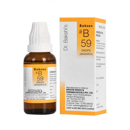 Dr. Bakshi's BAKSON'S HOMOEOPATHY # B 59 Anasarca Drops (30 ml)