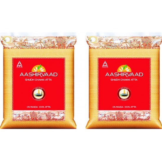 Unique Aashirvaad Shudh Chakki Atta 2 kg (Pack of 2) Unique