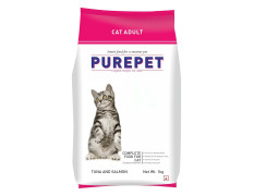 Purepet Adult Dry Cat Food 1kg | Tuna & Salmon Flavour | Hairball Protection | Heart Care with Taurine | Skin Health