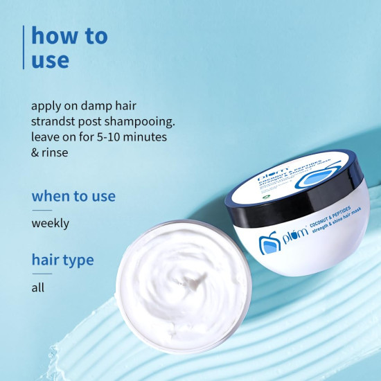 Plum Coconut Hair Mask | For Rough, Dry And Frizzy Hair | With Coconut Oil, Peptides & Shea Butter I Hair Spa For Women & Men I 200G, 1 Count