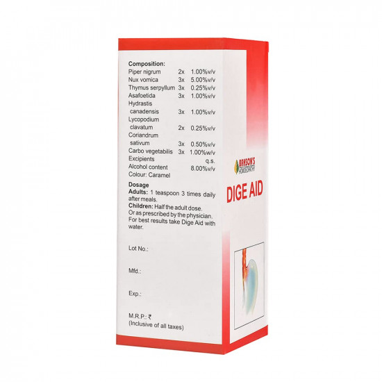 Dr. Bakshi's BAKSON'S HOMOEOPATHY Dige Aid Syrup (450ml)