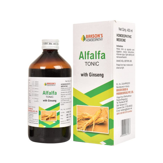 Dr. Bakshi's BAKSON'S HOMOEOPATHY ALFALFA TONIC WITH GINSENG SYRUP - (450 ML)