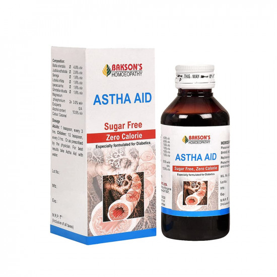 Dr. Bakshi's BAKSON'S HOMOEOPATHY Astha Aid (Sugar Free) Syrup 115ml_Pack Of 2