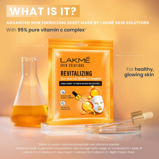 LAKMÉ Skin Solutions Sheet Mask Revitalizing with Vitamin C 25ml