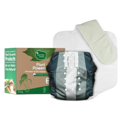 Mother Sparsh Plant Powered Cloth Diaper for Babies-Free Size | Medical Grade Fabric with 100% Organic Cotton | Reusable 13 Layer Breathable Soaker with Built-in Booster Pad | (Charming Chubs)