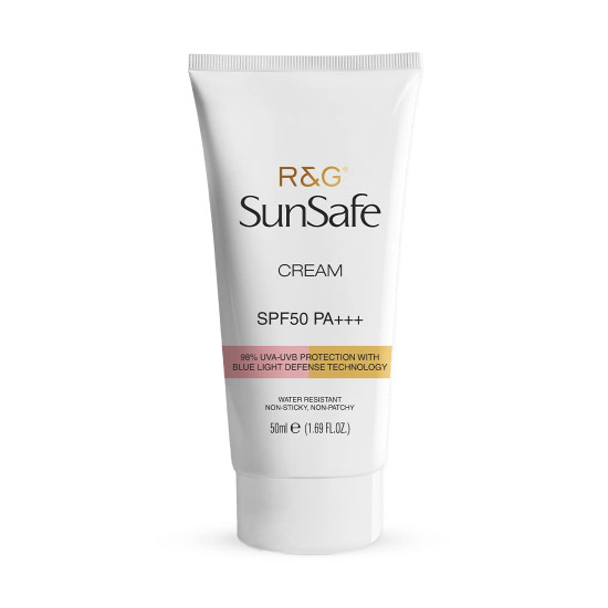 R&G SunSafe SPF 50 Sunscreen 50 ml | Broad Spectrum PA+++ | Protection Against UVA-UVB Rays | Non-Sticky & Non-Patchy | Water Resistant Sunscreen | For Women & Men
