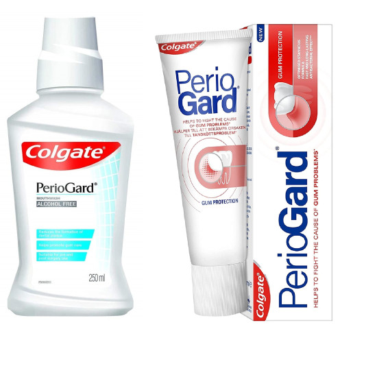 Colgate PerioGard Gum Protection Toothpaste 90g and MouthWash 250ml Helps Fight Plaque Bacteria Dual active Formula Helps To Keep Gums Healthy