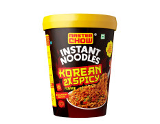 MasterChow Instant Cup Noodles - 2x Spicy Korean Noodles | Delicious Saucy Authentic Korean Taste With Extra Veggies | 100g