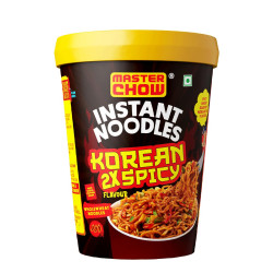 MasterChow Instant Cup Noodles - 2x Spicy Korean Noodles | Delicious Saucy Authentic Korean Taste With Extra Veggies | 100g