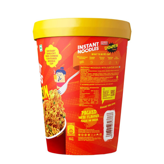 MasterChow Instant Cup Noodles - Chowmein Noodles | Whole Wheat Cup Noodles 100g