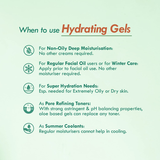 Nat Habit Pure Aloe Vera Face Gel For Healthy Skin & Hair, Natural Oil Free Moisturizer & Anti-Dandruff (Pack of 2 X 80g)