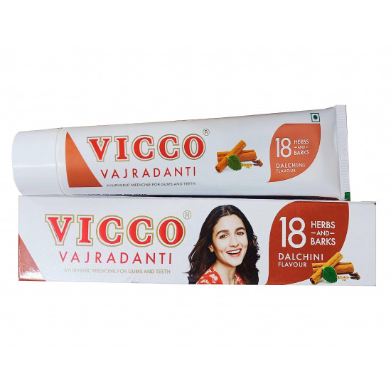 Vicco Vajradanti Paste Dalchini Flavour (80gm) by JV - Pack of 3
