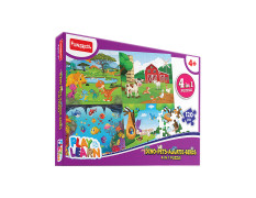 Funskool Play & Learn-Dino-Pets-Aquatic-Birds 4in1,Educational,4x30 Pieces,Puzzle,for 4 Year Old Kids and Above,Toy