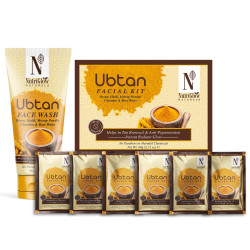 NutriGlow NATURAL'S Ubtan Face Wash (100g), Facial Kit (60g), Pack of 2, All Skin Types