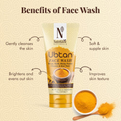 NutriGlow NATURAL'S Ubtan Face Wash (100g), Facial Kit (60g), Pack of 2, All Skin Types