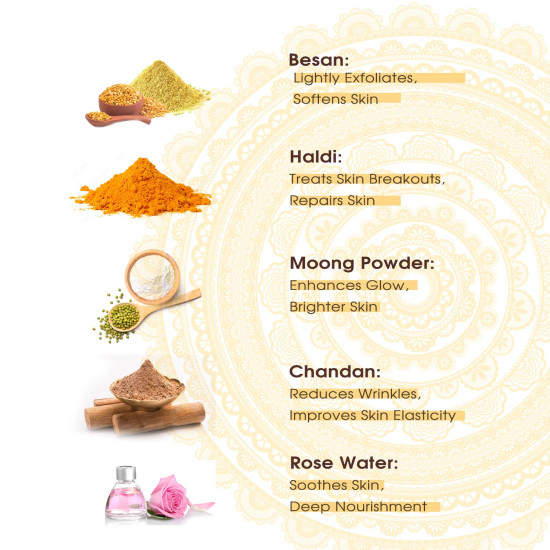 NutriGlow NATURAL'S Ubtan Face Wash (100g), Face Scrub (100g), Set of 2 for Tan-Free Skin