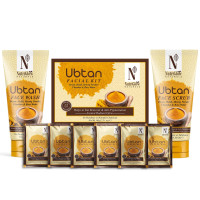 NutriGlow NATURAL'S Ubtan Face Wash (100g), Facial Kit (60g), Face Scrub (100g), Pack of 3