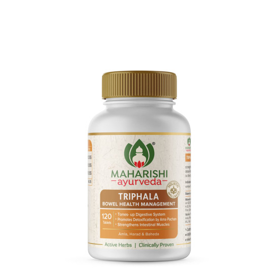 Maharishi Ayurveda Triphala Tablets 1000mg 120 Tablets | Supports Healthy Digestion | Improves Bowel Wellness| Relieves Constipation | Pure Herbs Used | (Pack of 1))