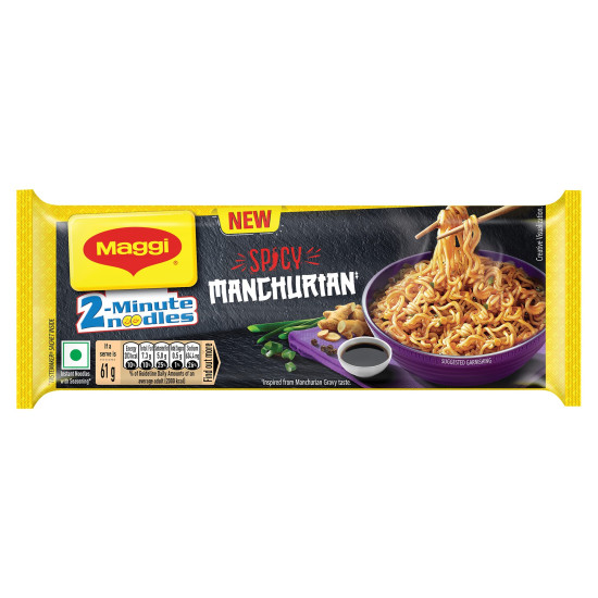 MAGGI 2-Minute Spicy Manchurian Noodles, Easy to Cook Instant Noodles, 244g